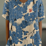 Bianco con fiori blu